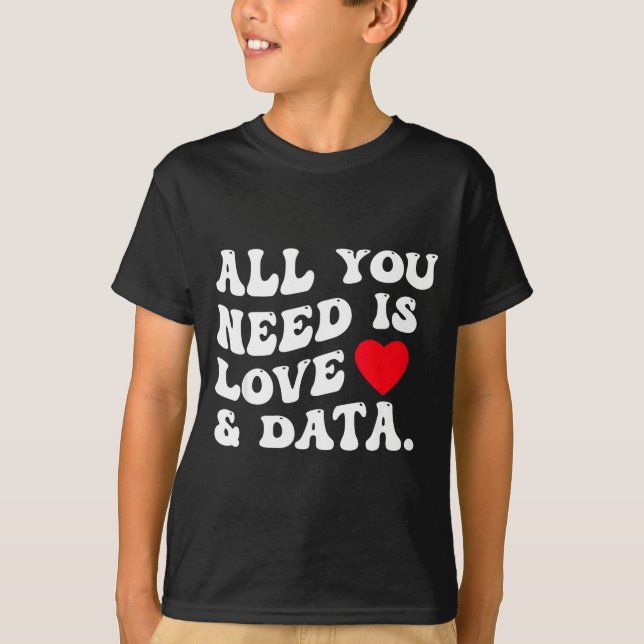 All You Need Is Love And Data Funny Valentine Data T-Shirt (Front)