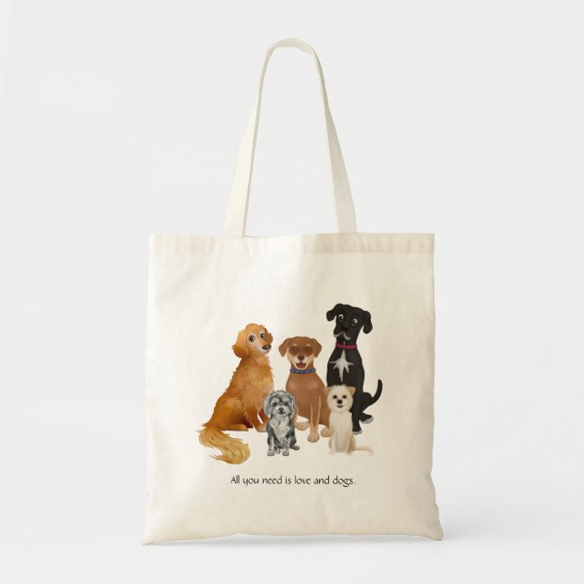 All You Need is Love and Dogs Tote Bag (Front)