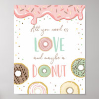 All You Need is Love and Donut Girl Birthday Sign