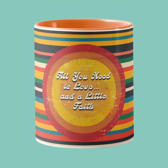 All You Need is Love and Faith" Retro Mug (All You Need is Love and Faith" Retro Mug)