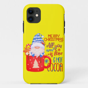 ALL YOU NEED IS LOVE AND HOT COCOA funny christmas Case-Mate iPhone Case