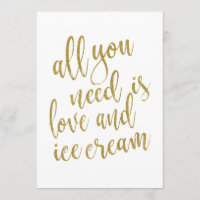 All you need is love and ice cream affordable sign