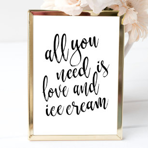 All you need is love and ice cream affordable sign invitation