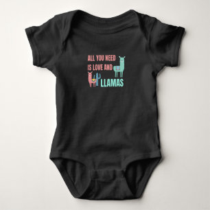 All You Need Is Love And Llamas Cute Animals Baby Bodysuit