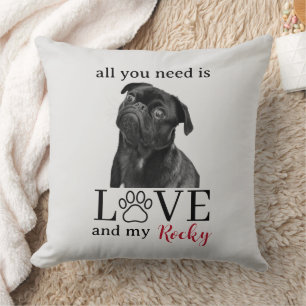 All You Need Is Love and My Dog – Custom Pet Name  Cushion