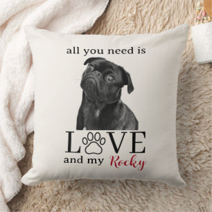 All You Need Is Love and My Dog – Custom Pet Name Cushion