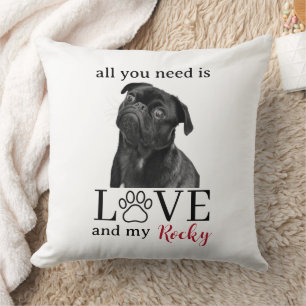 All You Need Is Love and My Dog – Custom Pet Name Cushion