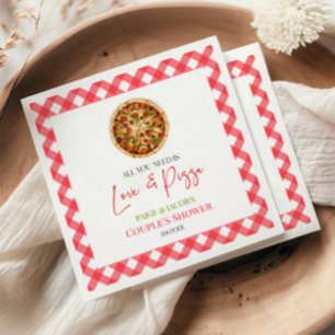All You Need Is Love and Pizza Couples Shower Napkin