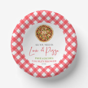 All You Need Is Love and Pizza Couples Shower Paper Plate