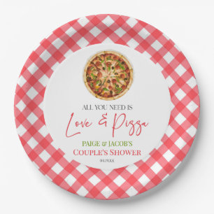All You Need Is Love and Pizza Couples Shower Paper Plate