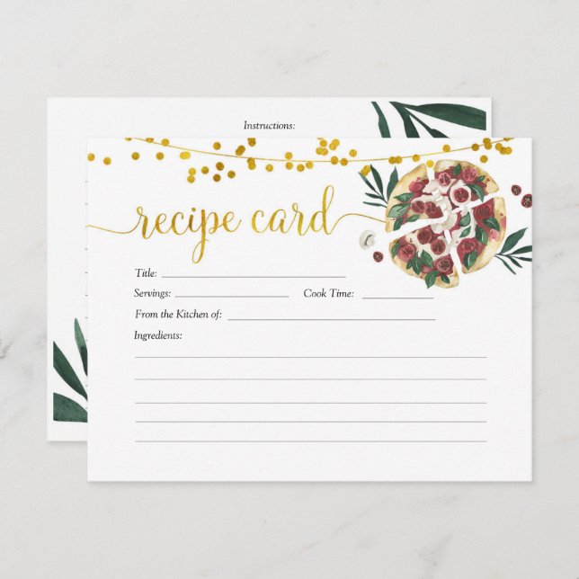 All You Need is Love and Pizza Recipe Card (Front/Back)