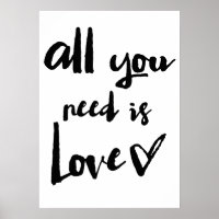 All You Need Is Love | Brush Calligraphy Poster