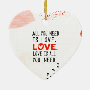 All You Need Is Love Ceramic Tree Decoration