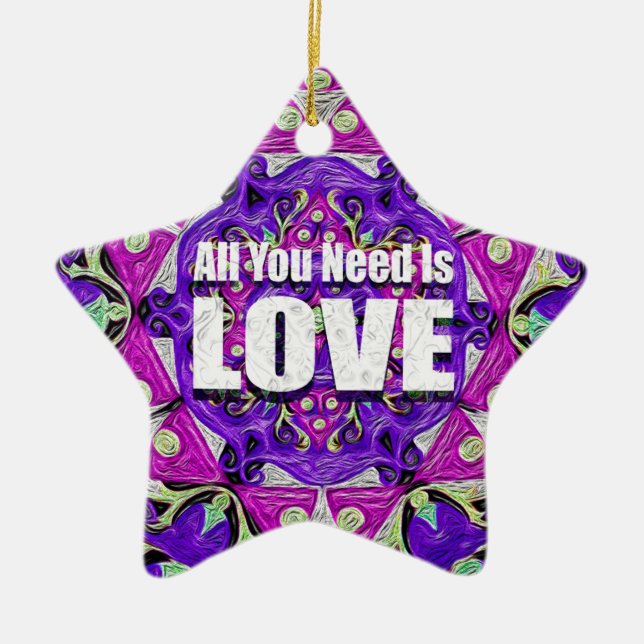 All you need is love. ceramic tree decoration (Front)