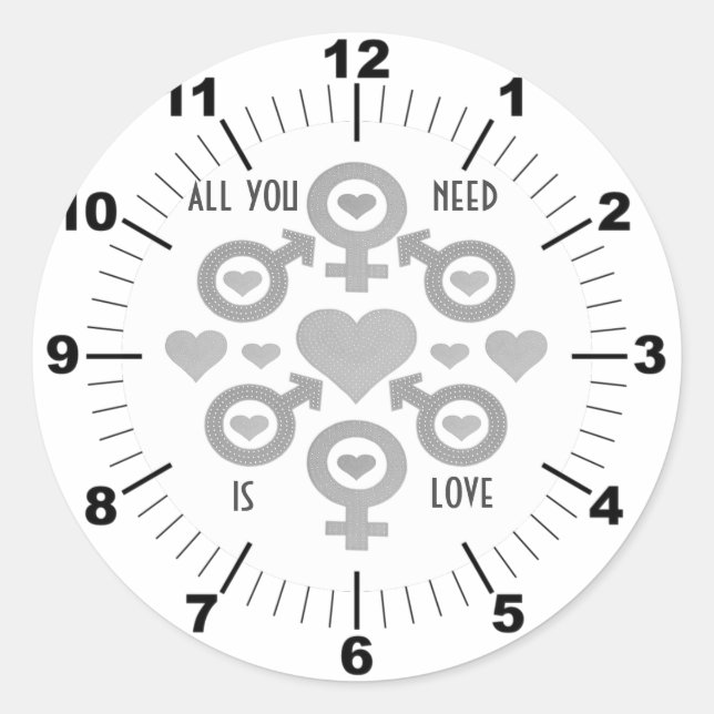 All You Need Is Love Classic Round Sticker (Front)