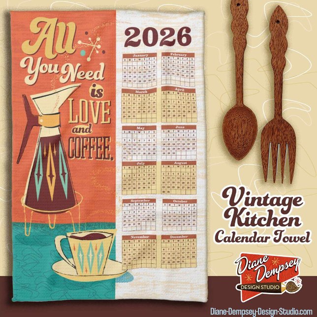 All You Need Is Love + Coffee Calendar Towel 2026 (Creator Uploaded)