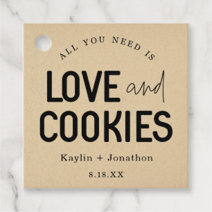All You Need is Love & Cookies Wedding Favour Tags