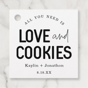 All You Need is Love & Cookies Wedding Favour Tags