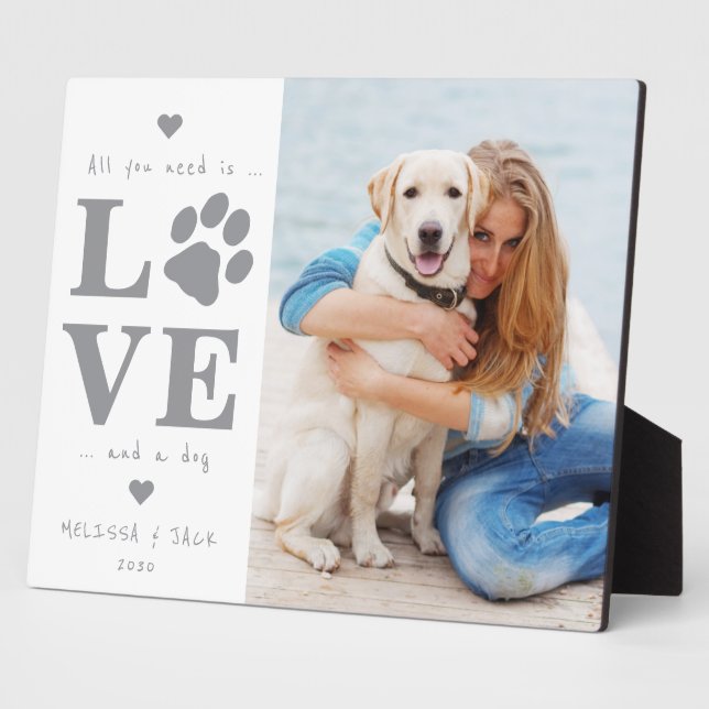 All You Need Is Love Custom Photo Dog Plaque (Side)