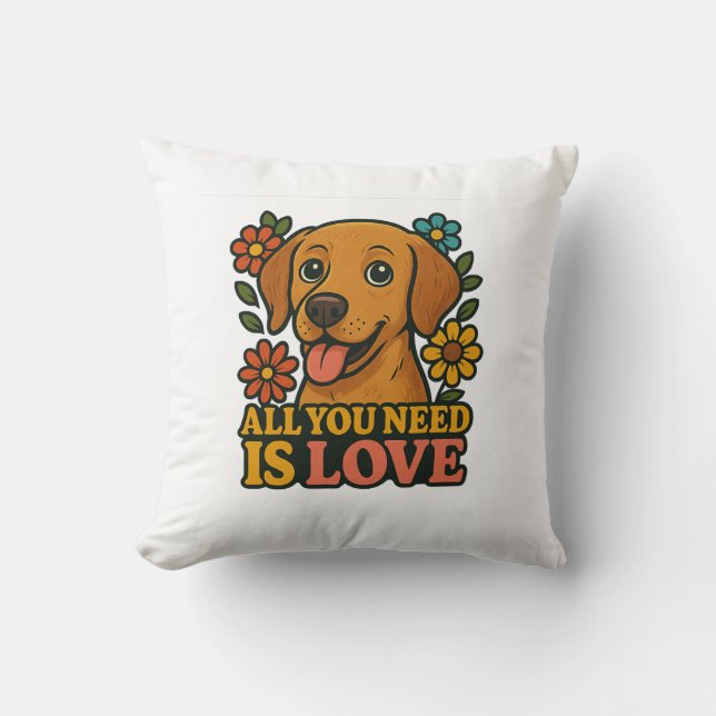 All You Need Is Love Dog Cushion (Front)