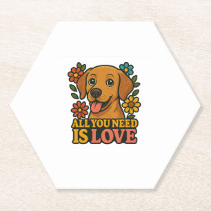 All You Need Is Love Dog Paper Coaster
