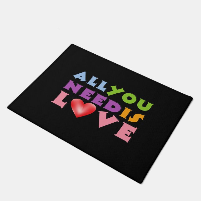 All You Need Is Love Doormat (Angled)