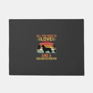 All You Need Is Love Golden Retriever Doormat