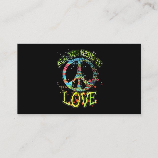 All You Need Is Love Hippie Business Card (Front)