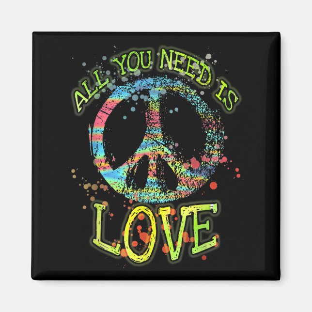All You Need Is Love Hippie Magnet (Front)