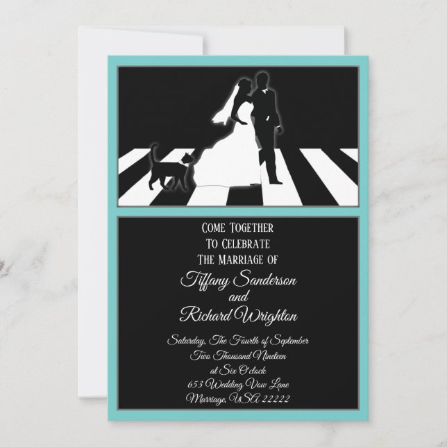 All You Need Is Love Music Cat Wedding Invitation (Front)