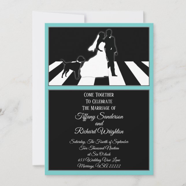 All You Need Is Love Music Dog Wedding Invitation (Front)