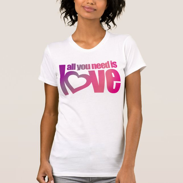 All you need is love pink purple heart text top (Front)
