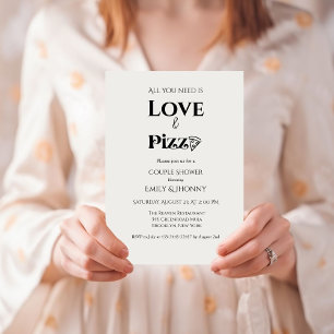 All you need is love & Pizza Bridal Shower Announcement