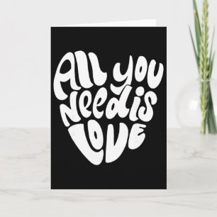 All You Need Is Love Retro Groovy Valentine Heart  Card