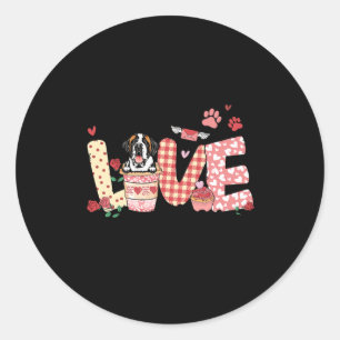 All You Need Is Love Saint Bernard And Coffee Vale Classic Round Sticker