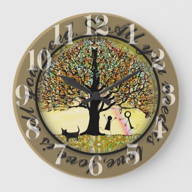 All you need is love tree of life large clock (Front)