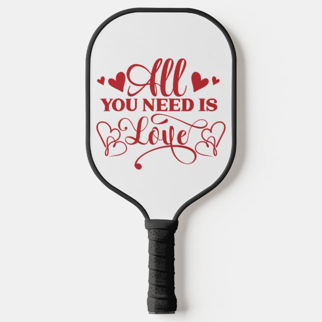 All You Need Is Love Typography Pickleball Paddle (Front)