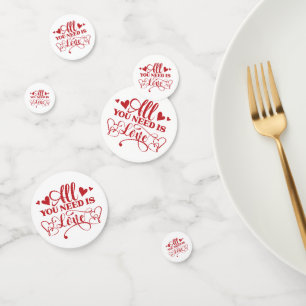 All You Need Is Love Typography Table Confetti