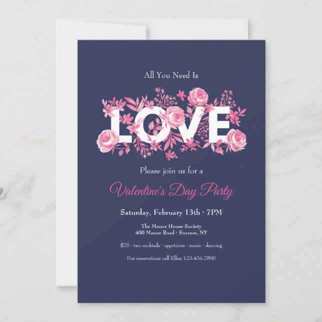 All You Need is Love Valentine's Day Invitation (Front)