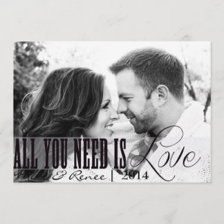 All you need is LOVE wedding announcement