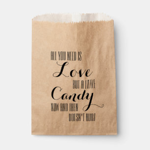 All you need is love wedding candy buffet favour bags