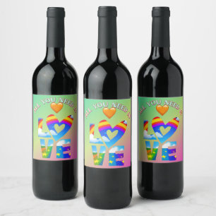 ALL YOU NEED IS LOVE WINE LABEL