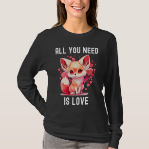 All you need is love with heart Kitsu Valentine's  T-Shirt