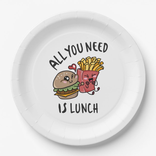 All you need is lunch paper plate (Front)