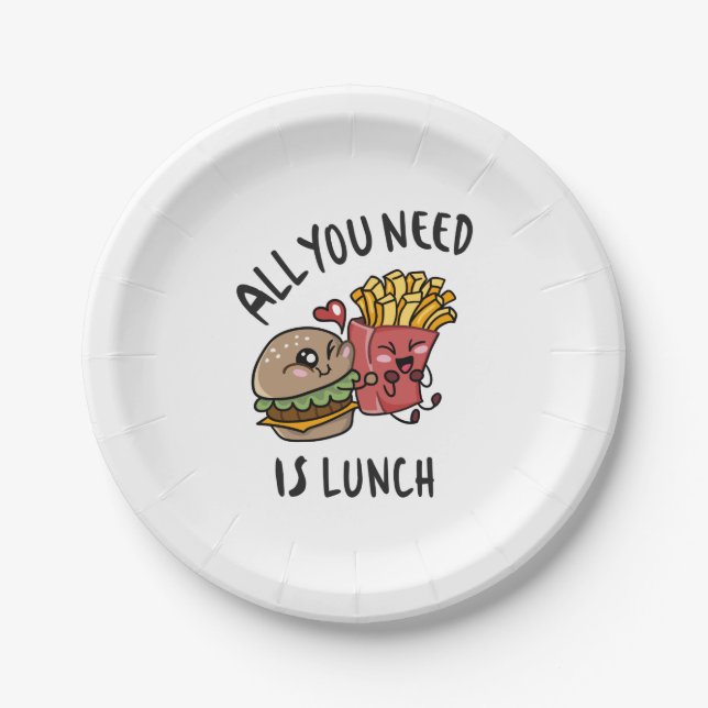 All you need is lunch paper plate (Front)