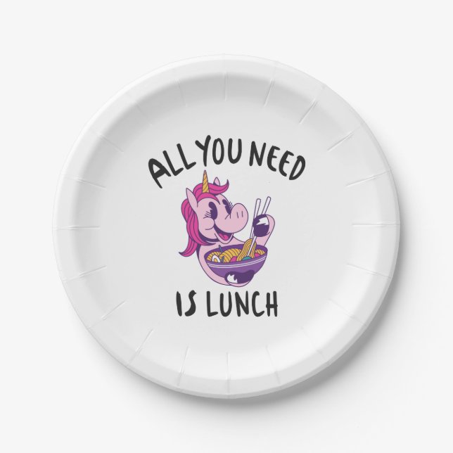 All you need is lunch paper plate (Front)