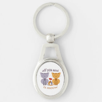 All you need is meow Valentine cats Key Ring
