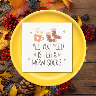 All you need is Tea & Warm socks seasonal Napkin