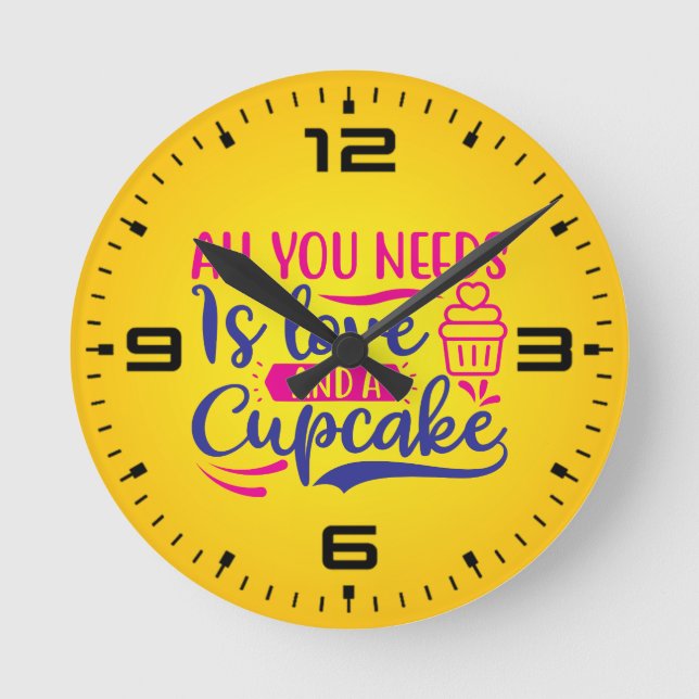 All You Needs is Love And Cupcake-67518 Round Clock (Front)