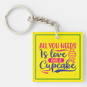 All You Needs is Love and Cupcake Key Ring
